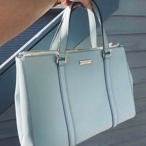 Kate Spade large triple compartment bag in light blue